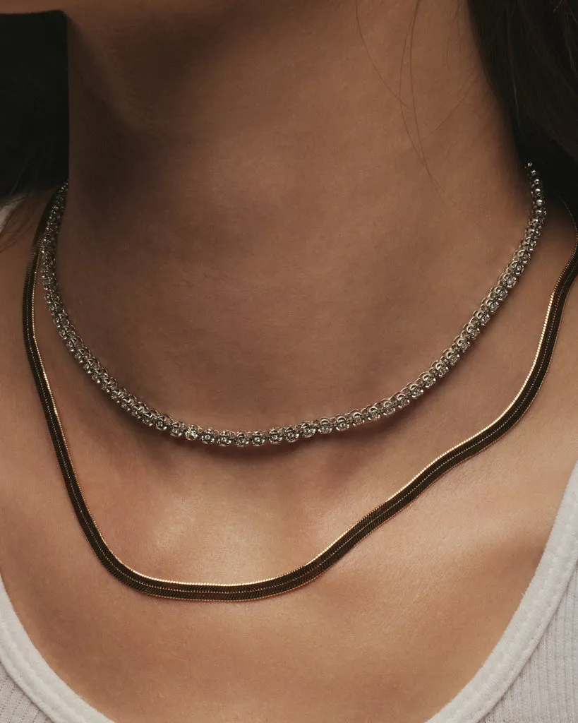 The Classique Herringbone Chain- Gold