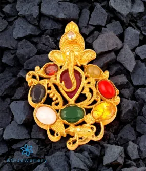 Kapila Silver Navaratna Ganesh Pendant