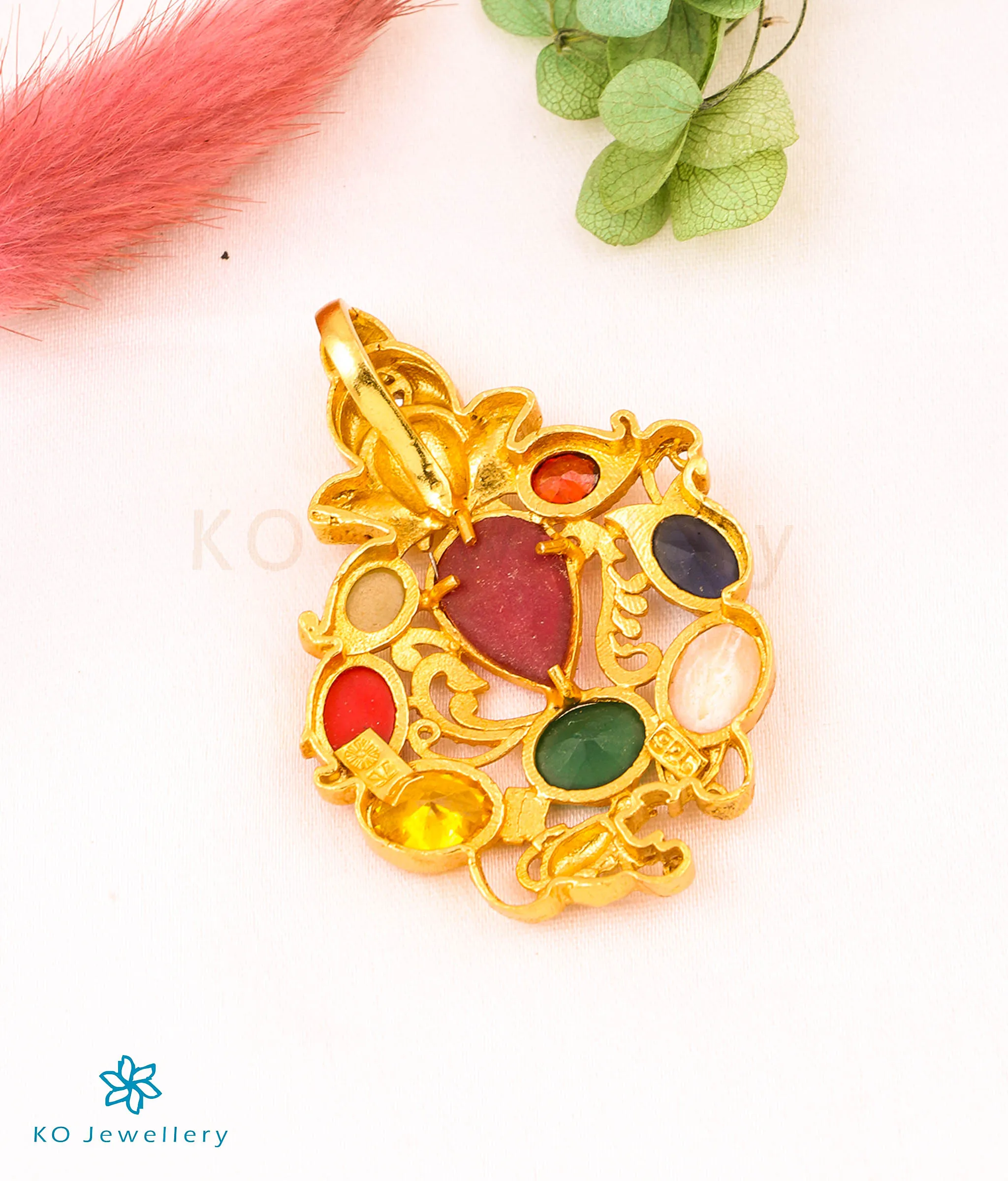 Kapila Silver Navaratna Ganesh Pendant