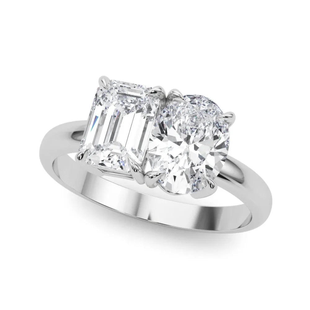 Toi Et Moi Ring Oval & Emerald Lab Grown Diamonds 3CTW