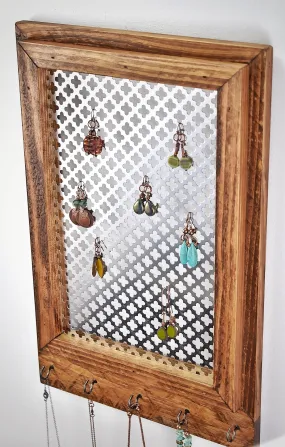 Wall Mounted Jewelry Organizer, Wall hanging Earring Organizer, Moroccan Mesh Jewelry Rack, Jewelry Holder, Jewelry Display, Home Decor