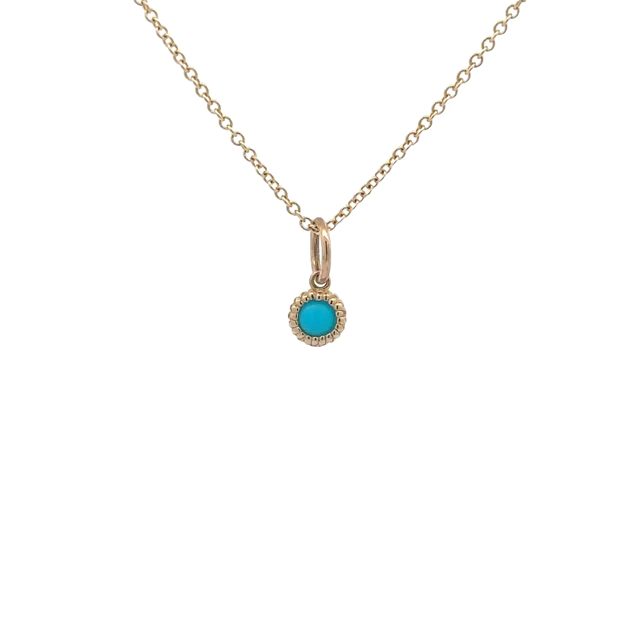 WD136 Turquoise December Birthstone - 14kt Turquoise Pebble charm