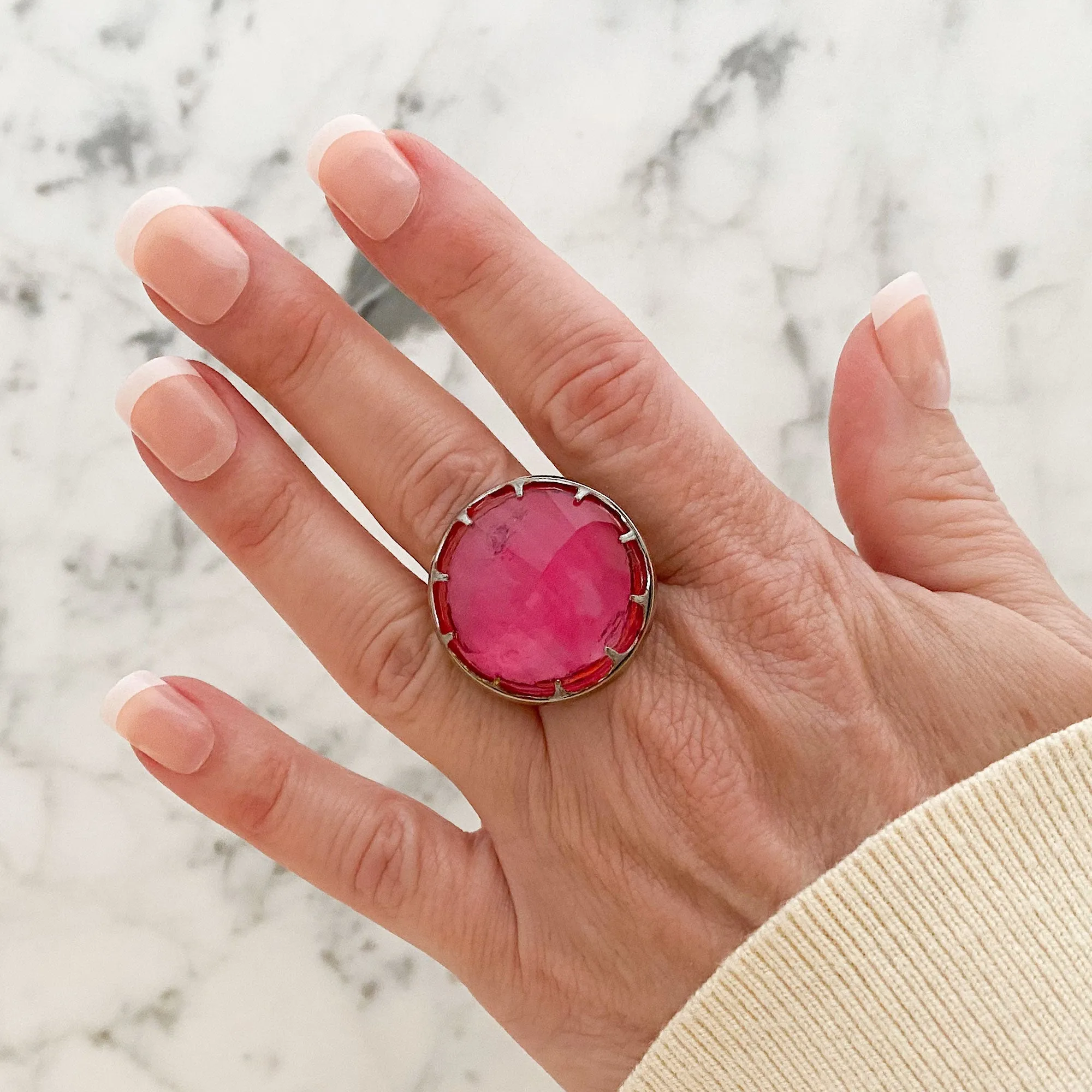 WHEATON statement pink cocktail ring