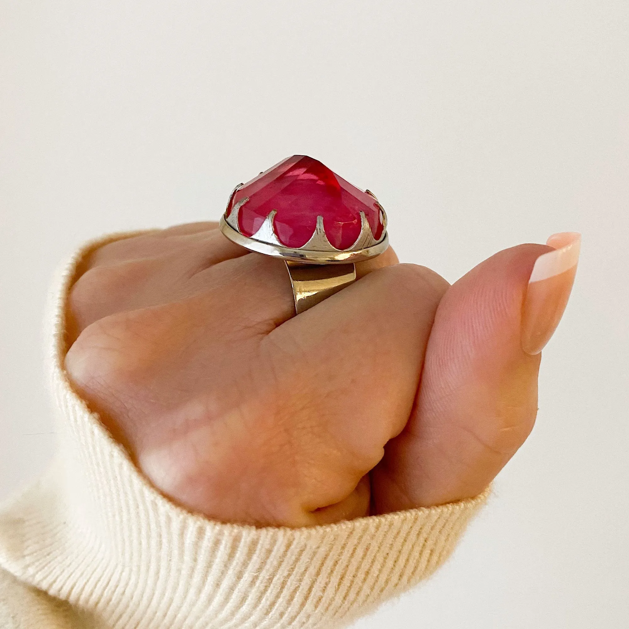 WHEATON statement pink cocktail ring