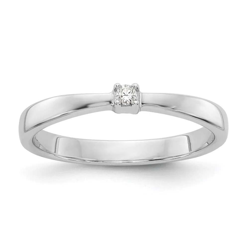 White Ice Sterling Silver Rhodium-Plated Diamond Ring