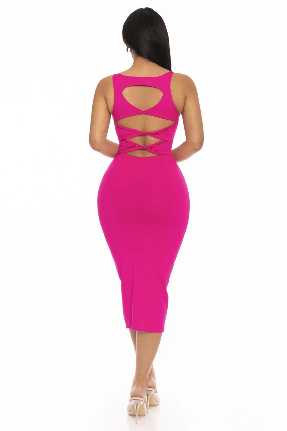 Women Cut Out Back Bodycon Dress