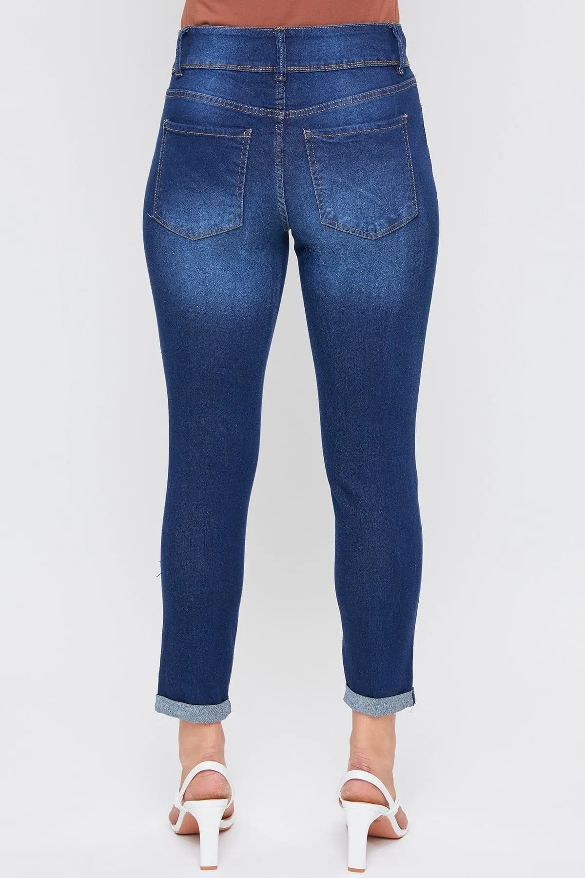 Women's Essential 2-Button Roll Cuff Ankle Jeans