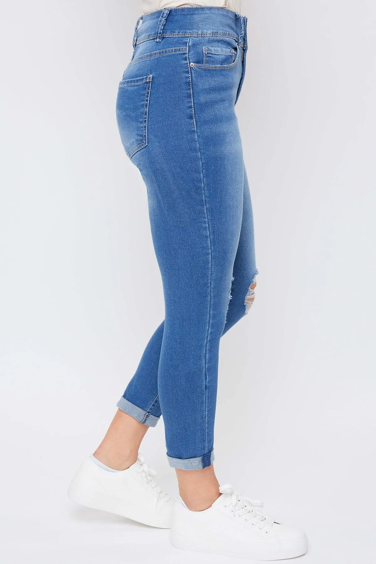 Women's Essential 2-Button Roll Cuff Ankle Jeans