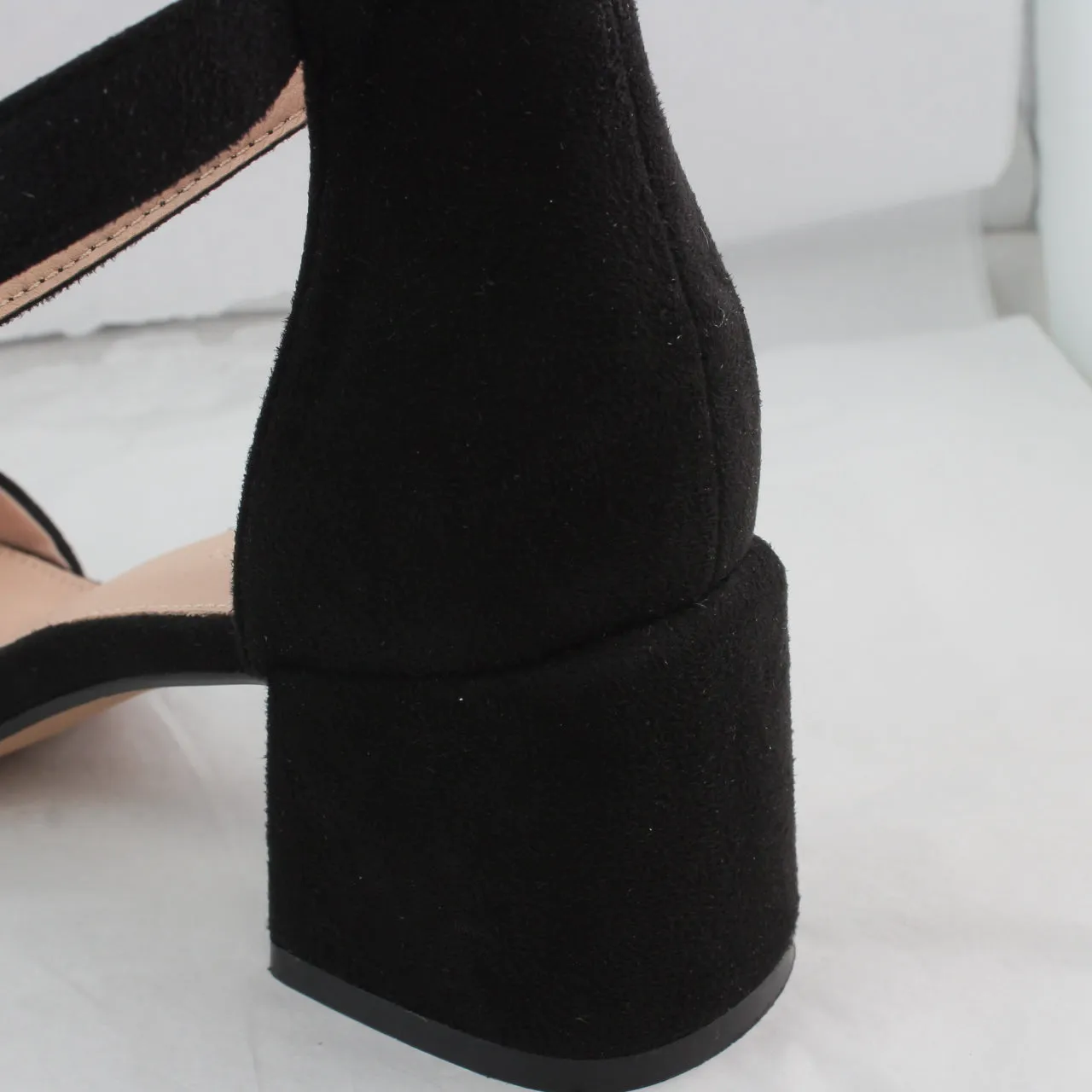 Womens Office Minimum Effort Two Part Low Block Heels Black